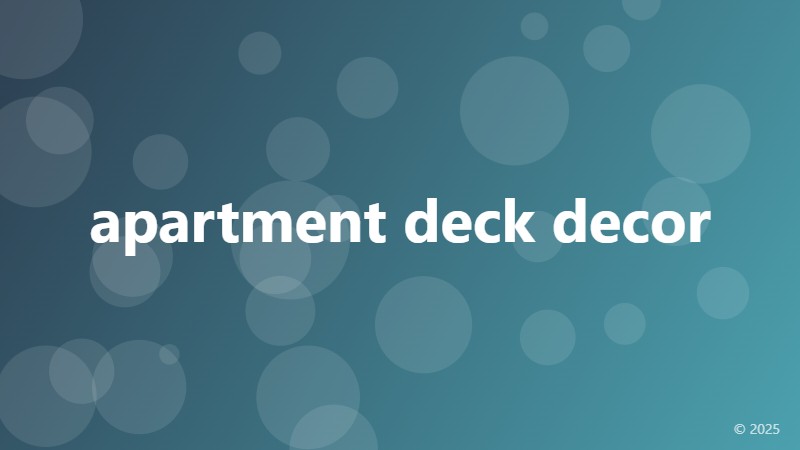 apartment deck decor