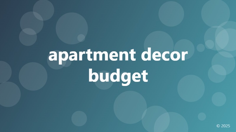 apartment decor budget