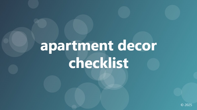apartment decor checklist