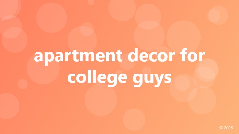 apartment decor for college guys