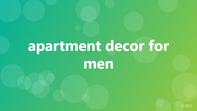 apartment decor for men