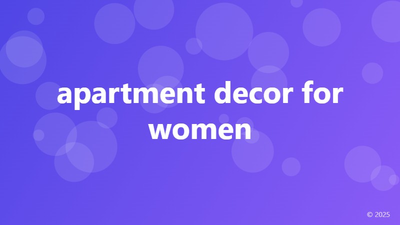 apartment decor for women