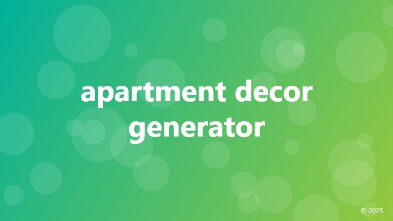 apartment decor generator