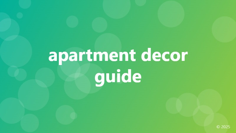 apartment decor guide
