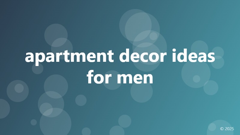 apartment decor ideas for men
