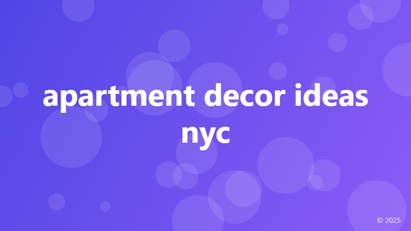 apartment decor ideas nyc