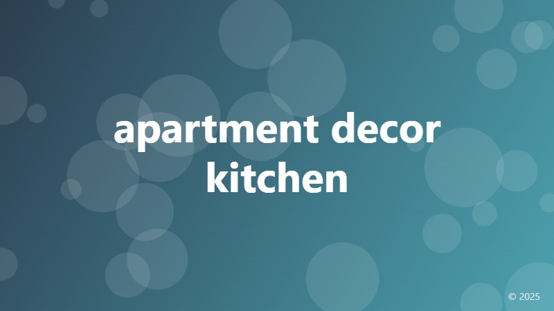 apartment decor kitchen