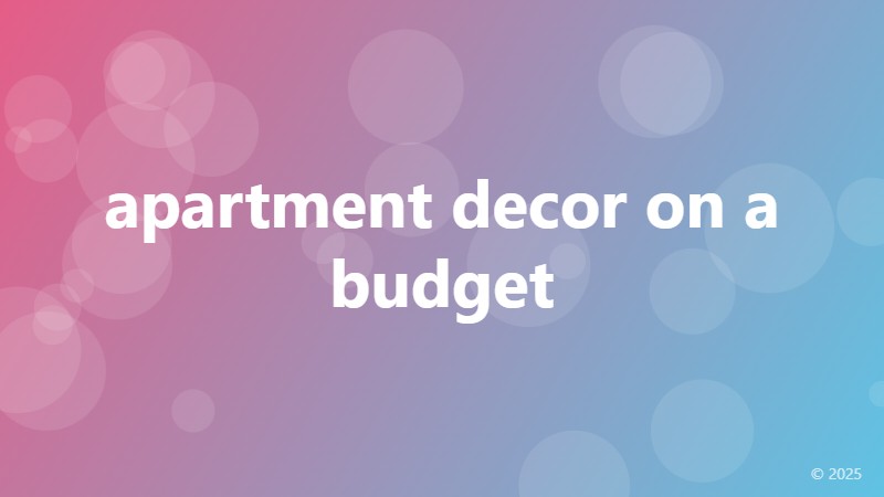 apartment decor on a budget