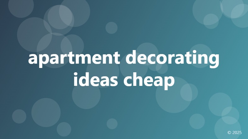 apartment decorating ideas cheap
