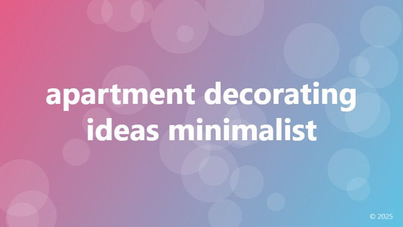 apartment decorating ideas minimalist