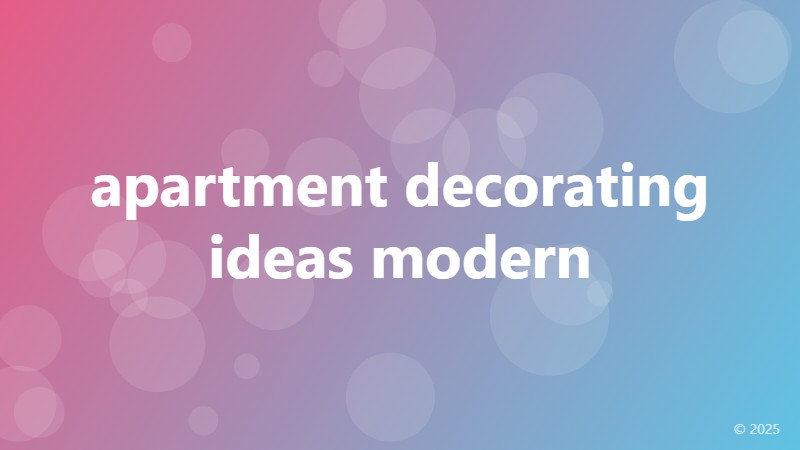 apartment decorating ideas modern