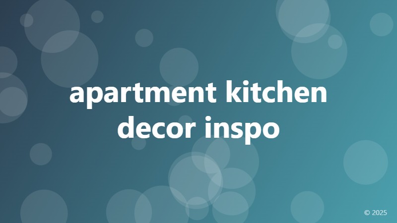 apartment kitchen decor inspo