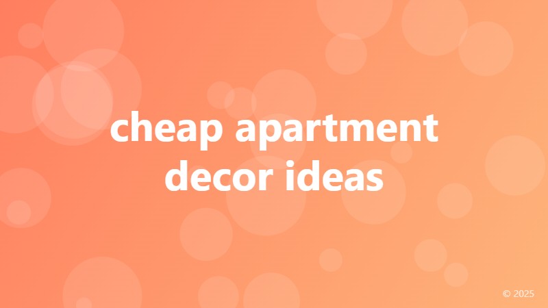 cheap apartment decor ideas