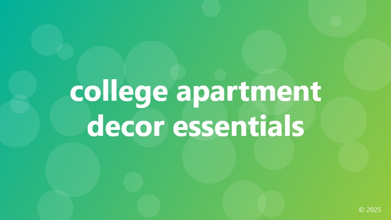 college apartment decor essentials