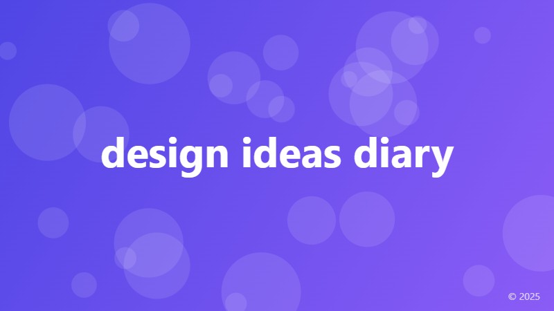 design ideas diary