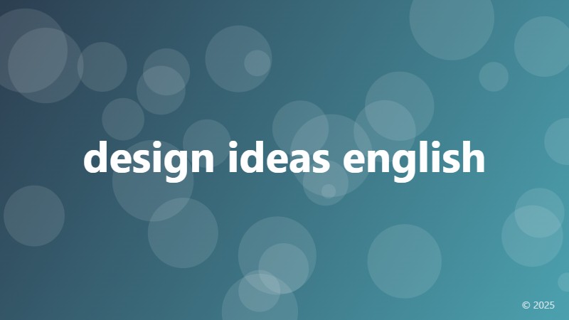 design ideas english