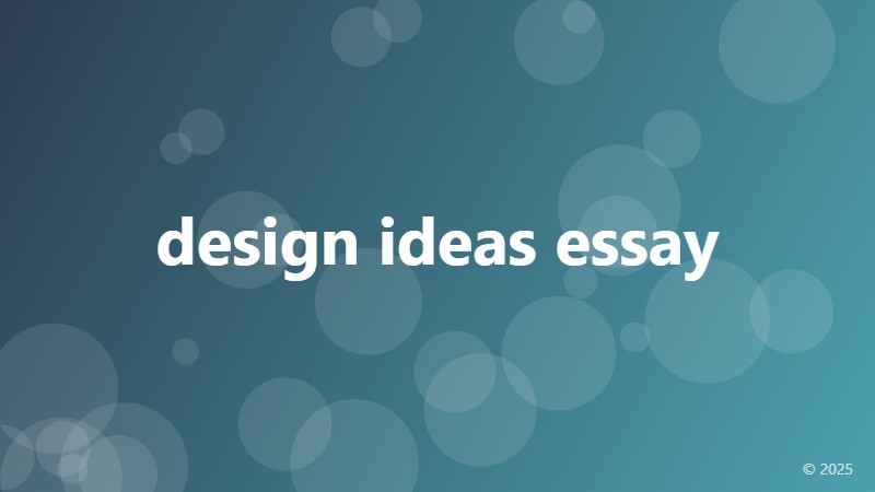 design ideas essay