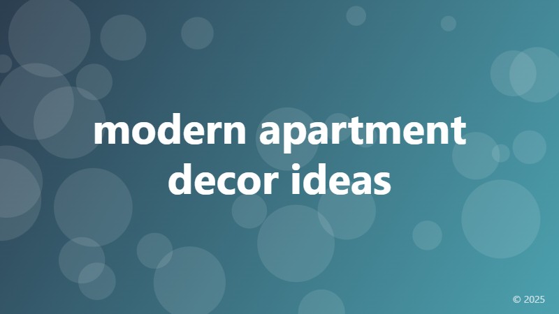 modern apartment decor ideas