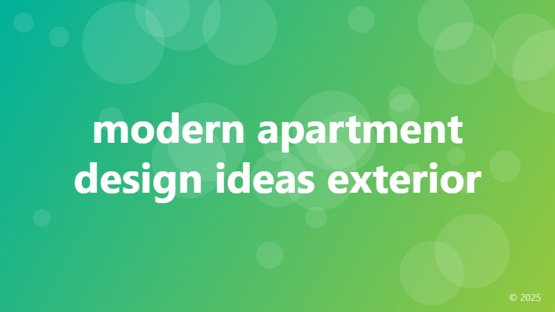 modern apartment design ideas exterior