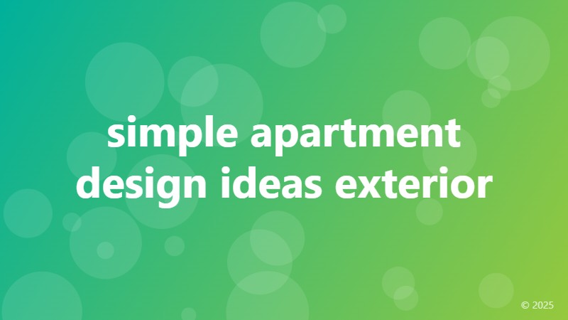 simple apartment design ideas exterior