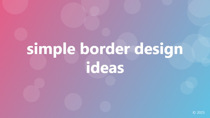 simple border design ideas