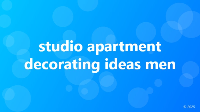 studio apartment decorating ideas men